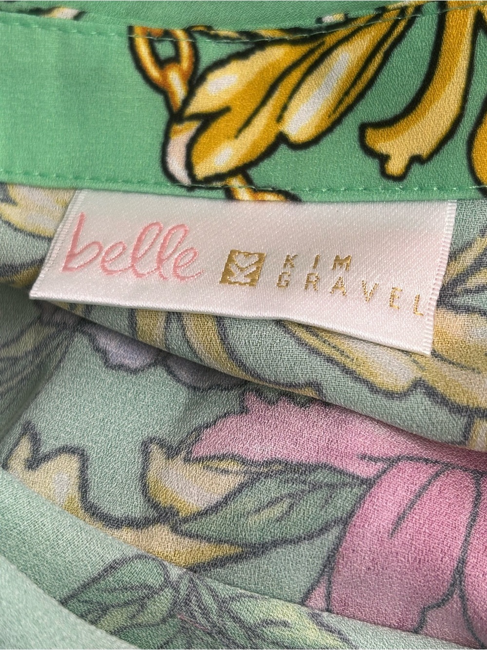 Belle by Kim Gravel Mint Green Floral Scarf Blouse - Picture 3 of 7